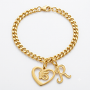 👑 Lembrancinha Pulseira 15 Anos Folheada a Ouro – Kit com 10 Unidades